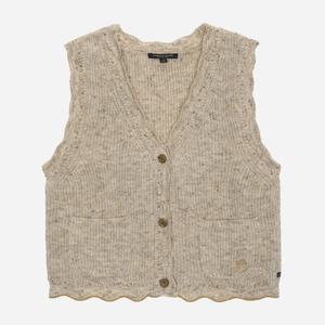 [써스데이아일랜드][여성]플라워 자수 브이넥 니트 베스트(T258MVT261W)