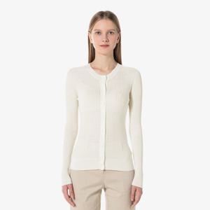 라코스테 공식 여성 슬림핏 립조직 크루넥 가디건 AF2560-54N 70V