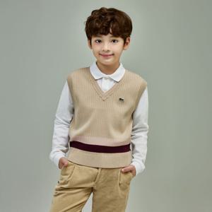 라코스테 공식 여아 키즈 V넥 스웨터 AJ0985-55N 02S