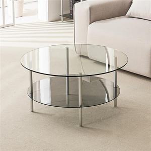 우아미가구 노엘 원형 650 다크그레이 유리테이블