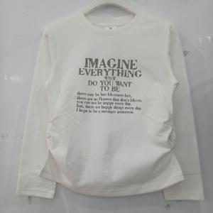 [에꼴리에][모다부평]빈티지 레터링 옆선 셔링티/26OT451IV_BP