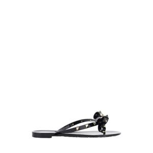 VALENTINO GARAVANI PVC 여성용 락스터드 장식이 있는 블랙 통 샌들 8W2S0552PVS0NO