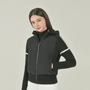 [헤지스골프]여성 경량 스웨이드 하이브리드 다운 후드 집업(HWSW5D751BK)