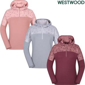 [웨스트우드]여성 겨울 플라워 패턴 후드 집업 티셔츠WM4WCTS330