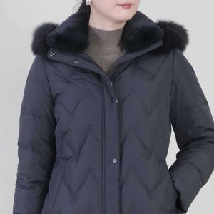 애비뉴투지 엄마옷 폭스퍼 후드 토끼털 카라 오리털 겨울 하프 패딩 J11509