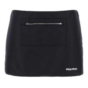 미우미우 로고 자수 나일론 미니 스커트 MG2583SOOO181A F0008