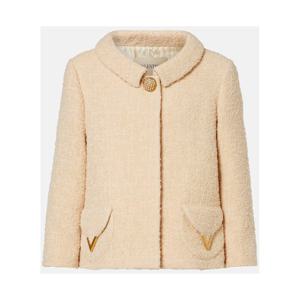 발렌티노 임벨리시드 울 블렌드 트위드 재킷 P01107848