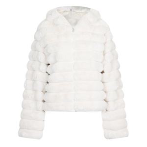 샵앤) 여성 방한 하객룩 퍼 후드 집업 점퍼 EGG-WJP-20947-아이보리