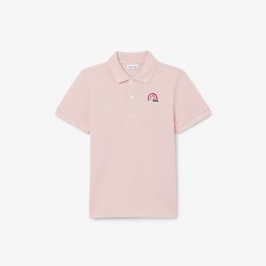 라코스테 공식 남아 키즈 Rainbow 자수 반팔 폴로 PJ8425-55G KF9