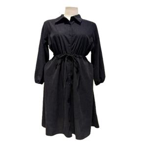 [트위]스트링 셔츠형 코듀로이 롱원피스 TNKJFOP004