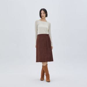 [플라스틱아일랜드] 스웨이드 랩 스커트 PR4WS068