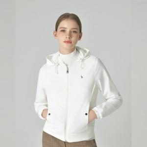 [헤지스골프][NEW]화이트 여성 저지 하이브리드 후디 점퍼 (HWJU5C612OW)