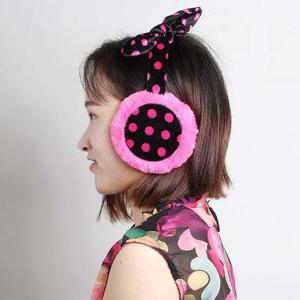 도트리본 머리띠귀마개 겨울 방한 털귀마개