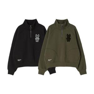 M 라이프워크긴팔티 CQK LW234MT807 여성) 부클자수 기모 반집업 맨투맨