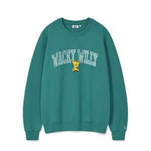 와키윌리긴팔티 KQJ MG2403CR20GN 로고 타이포 맨투맨 그린