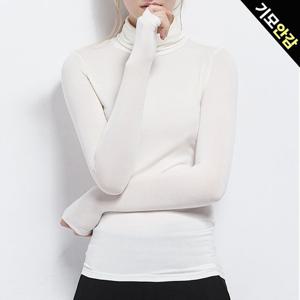 [올리비에스클로젯] 하이넥 심플 기모 티셔츠_O2512TS207D