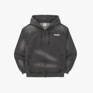 디아도라자켓 AQS D5323LFT18BLK 스프레이 워싱 데님 스웨트 후드집업 BLACK