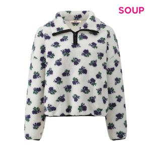 [숲]플라워 반집업 플리스 티셔츠 S5BLT04