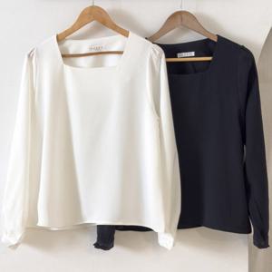 나야홍 / 빅사이즈블라우스 V713L511 딥스퀘어퍼프블라우스 RD