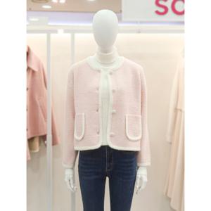 [숲]라운드넥 트위드 니트 자켓(OBBJKT1)