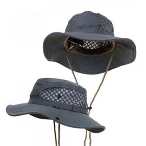 남여공용 프리 사파리정글모자 진GRAY 옆면 메쉬처리