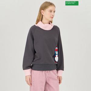 베네통 목폴라 배색 펭귄 티셔츠 BATS92461