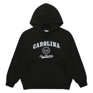 [소이]주니어 블랙 레터링 그래픽 기모 후드티셔츠 24W1452_CA