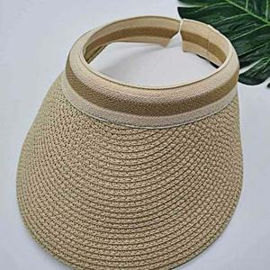 연베이지 썬캡 라탄 여성모자 여름모자