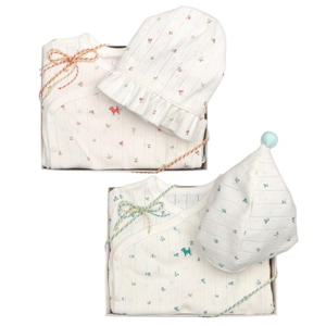 HP블루독베이비26년SS 리프플라워배내바디수트+모자세트2종택1 24617004003