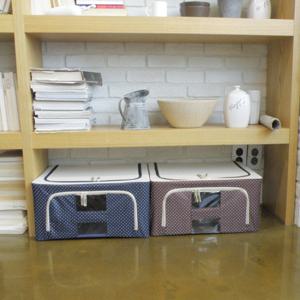 포리빙 패브릭 포시즌 리빙박스 44리터(2개) 옷정리함 적재 이불