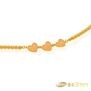 여자 순금 팔찌 러블리큐빅  7.5g