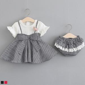 [엠케이] 빅리본 체크 유아 원피스 2종세트(0-24개월) 204142