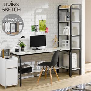 [리빙스케치] 국내제작 듀크 1800 BW h형 철제 책상[착불]북앤드 증정 컴퓨터 학생용 책상 다용도테이블