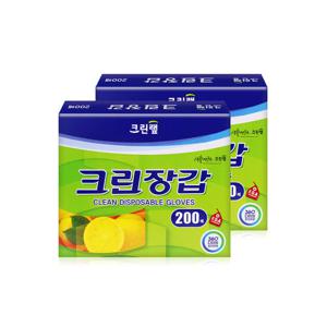 크린랩 크린장갑 200매 x 2개/ 일회용장갑