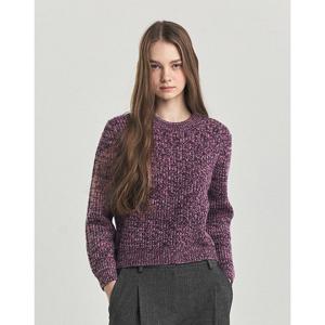 헤지스 여성 24FW캐시미어 멀티핑크 변형조직 라운드넥 스웨터 HSSW4D903P2