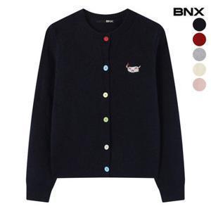 [BNX]컬러 버튼 도그 자수 니트 가디건 (BX4CD003L0)