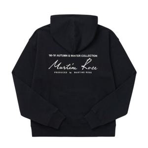 마틴로즈 CMR602FL BLACK 스크리블 백로고 클래식 공용 후드티
