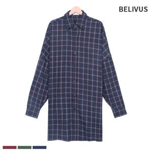 [빌리버스]빌리버스 남성 셔츠 자켓 BBI062 체크 롱 자켓 아우터