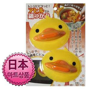 일본마트상품 흡착판식 오리 냄비집게 2개