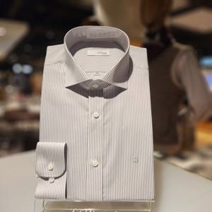 듀퐁셔츠 SE4SM21LS322SGY 컴포터블  24SS 순면120수 런던 스트라이프 슬림 핏 셔츠