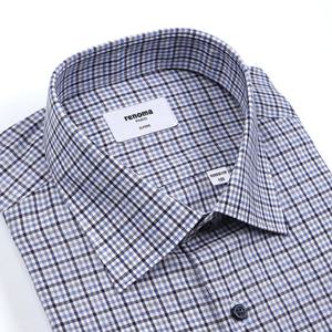 [레노마 일반핏] ROSSG0-035 2종 얇고 가벼운 린넨 혼방 멀티 미니 체크 봄 여름긴소매 남방[밑단일자]