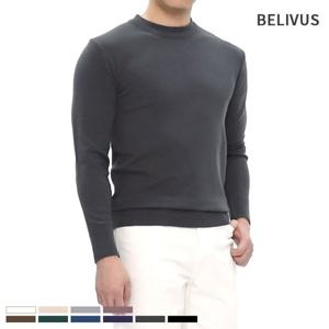 빌리버스 남성 머슬핏 니트 스판 라운드 긴팔 티셔츠 BTS022