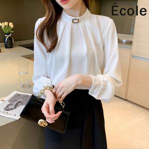 [에꼴드파리]클래식 주름 블라우스_F42WBB001Z