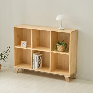 벤티드 소나무 원목 2단 6칸 책장 FIF060