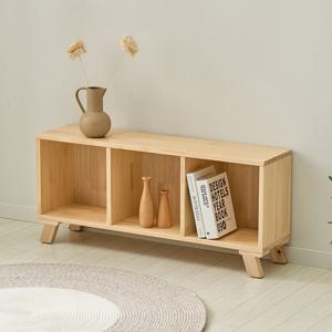 벤티드 소나무 원목 1단 3칸 책장 FIF056