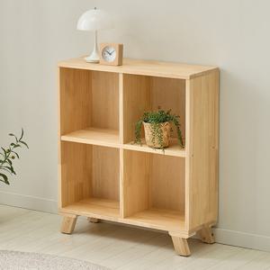 벤티드 소나무 원목 2단 4칸 책장 FIF059