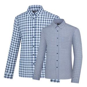 콜핑 면 남방 남자 봄 가을 체크 셔츠