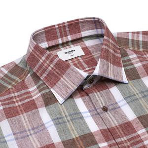 [레노마 기모일반핏] ROSSG1-032 2종 린넨혼방 멀티 빅체크 밑단일자 남방