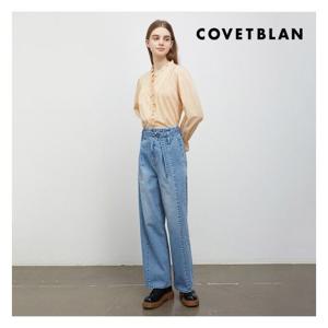 [코벳블랑][COVETBLAN] 핀 턱 프릴 장식 블라우스(V222MBL103W)