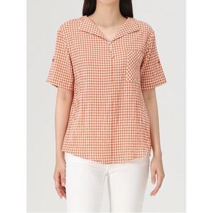 [아날도바시니](아날도바시니) 오버핏 체크 블라우스 (AV05BL06M